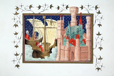 The Duke of Salisbury Arriving at Conway Castle from Ireland, Facsimile Copy from Le Prinse et Mort du Roy Richart by Jean Creton, Reprinted 19th Century