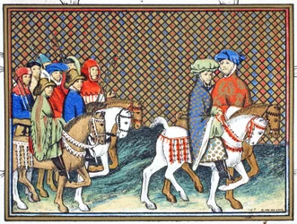 The Dukes of Exeter and Surrey Sent by Richard II from Conway Castle to Chester to Treat with the Duke of Lancaster, Facsimile Copy from Le Prinse et Mort du Roy Richart by Jean Creton, Reprinted 19th Century
