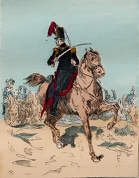 The French Army under the Reign of Louis Philippe from 1830 to 1848 - Horse Artillery in battery - Engraving from 1882 in 