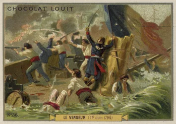 The French warship Vengeur at the Battle of Ushant (Glorious First of June), 1794