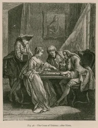 The Game of Trictrac; after Eisen