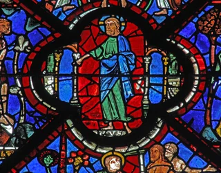 The Good Samaritan Window: God Pronounces the Sentence for Mankind - and the Redemption
