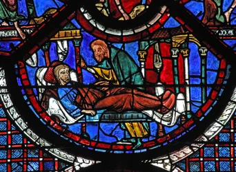 The Good Samaritan Window: The Samaritan Tends the Wounded Man