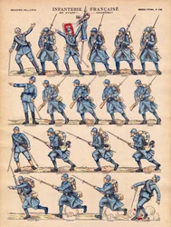 The Infantry of the French Army loading. Imaging of Epinal, beginning of the 20th century.