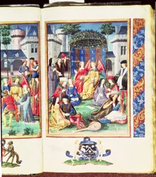 The Magic Garden, with allegorical figures of Wealth, Courtesy, Liberality, Beauty, Love, Candour and Youth, from the Roman de la Rose