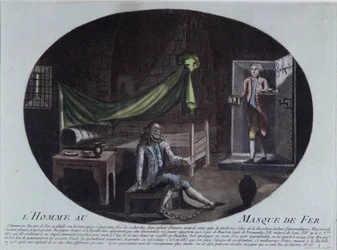 The Man in the Iron Mask Imprisoned in the Bastille, Print of 1789-90 Identifying Him as Louis de Bourbon, Comte de Vermandois