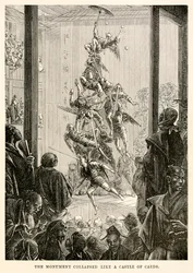 The Monument collapsed like a castle of cards, from 