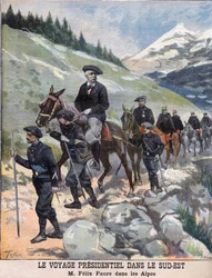 The Presidential Voyage in the Southeast - French President Felix Faure in the Alps
