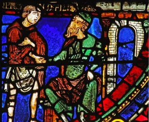 The Prodigal Son window: asks for work