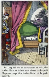 The Red Riding Hood Enters the Room Where the Wolf Took the Place of Her Grandmother - in 