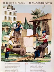 The Stonemasons, illustration from a children