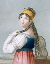 The Vivacious German, Engraved by L. Dibart