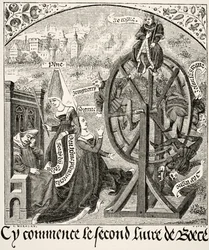 The Wheel of Fortune, from Science and Literature in the Middle Ages by Paul Lacroix, published London 1878