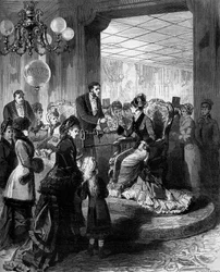 The balance chair: a woman sitting on an armchair who calculates the weight. Paris