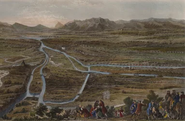 The Battle of Cassano on 16th August 1705 (engraved by Chavanne)