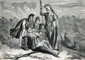 The Death of Epaminondas (418-362 BC) (engraving)