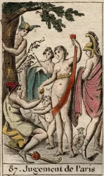 The Judgment of Paris, the Shepherd Paris Must Choose to Whom He Will Give the Golden Apple to Designate the Most Beautiful of the Three Goddesses, Athena, Aphrodite or Hera