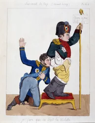 The marechal Michel Ney (1769-1815) sniffing the butt of Napoleon 1st: 
