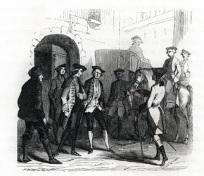 The Prisoners of Vincennes Were Transferred to the Prison of the Bastille in 1784 (engraving)