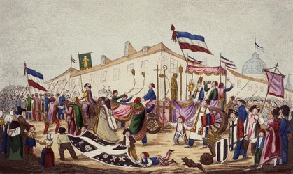The remains of the superstition dragged to the Convention, Nov. 1793