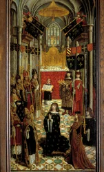The coronation of Louis XII (1462-1515) in Reims Cathedral on 27 May 1498. Painting on wood by the French school of the 16th century. 1501. Dimensions: 1,95x0,5 m. Paris, National Museum of the Middle Ages, Thermes de Cluny