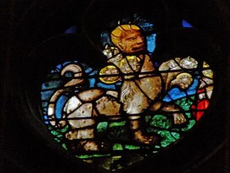 The West Rose Window Depicting a Scene from the Book of Revelation: Beast
