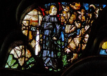 The West Rose Window Depicting a Scene from the Book of Revelation: Angel with the Key of the Bottomless Pit Binding the Dragon Satan for a Thousand Years