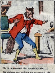 The wolf and the stork. Fables by Jean de La Fontaine