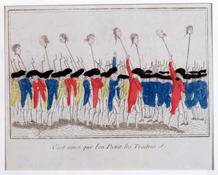 This is How Traitors are Punished, Sans-Culottes Carrying the Heads of the Guillotined, 1789