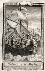 Timocrate wants to kill Philoeles - engraving of 1798 by Monnet in 