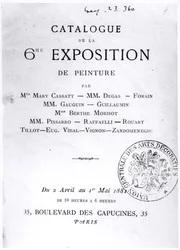 Title Page for the Catalogue of the 6th Impressionist Exhibition