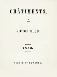 Title page of Les Chatiments by Victor Hugo, published in Geneve and New York, 1853