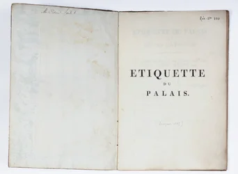 Title page of the Etiquette du Palais, Lucca, 1805