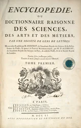 Title page of the first volume of the Encyclopedia by Denis Diderot and Jean le Rond d