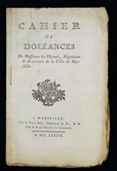 Titlepage of the Book of Complaints of the Deputies, Merchants and Shipowners of Marseille, 1789