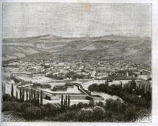 Tlemcen in Algeria in the 19th century - engraving in “La France illustree: geographie, histoire, administration statistique” by V.A. Malt-Brown. 1884