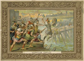Trade card depicting Horatius Cocles
