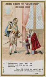 Trade Card Depicting the Response of King Henry IV of France to the Duke of Sully