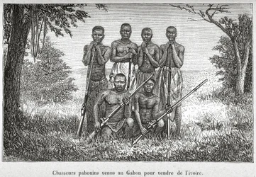 Traditional costume of the Indigenous People of Gabon, illustration from 