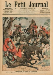 Tragic Boar Hunt (the horse of Carlos I, King of Portugal, is killed under him, front cover illustration from 