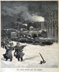Train Forced to Stop by Snow