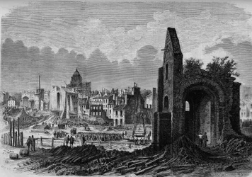 Transformations of Paris Under the Second Empire: Ruins of the Church of Saint Marcel, on the Place de la Collegiale, Revealed by the Piercing of Boulevard Arago