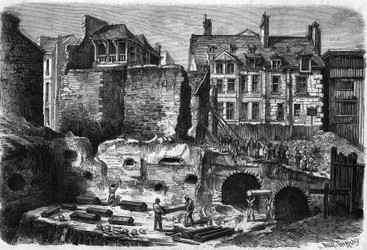 Transformations of Paris under the Second Empire: tombs discovered in the excavations on Rue des Gobelins