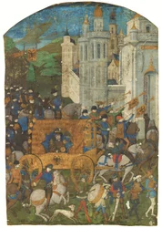 Triumphal Procession of the Holy Roman Emperor, cut from a manuscript, Rouen, third quarter 15th century
