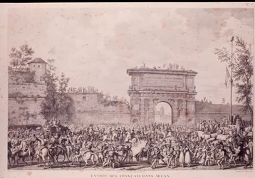 Triumphal entry of the French troops under Napoleon Bonaparte in Milan, May 15