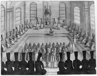 Tsar Alexei I Mikhailovich Receives an Embassy from the West, from Volume I of Voyages Tres-Curieux et Tres-Renommez Faits en Muscovie, Tartarie et Perse by Adam Olearius
