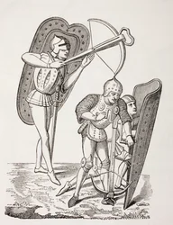 Two 15th century French crossbowmen, from 