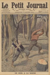 Two Woodcutters Fighting with Axes