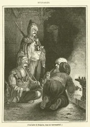 A Halt of Bulgarians in a Caravanserai (engraving)