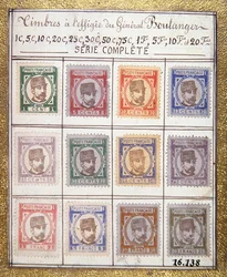 Unrealised project of stamps featuring General Boulanger